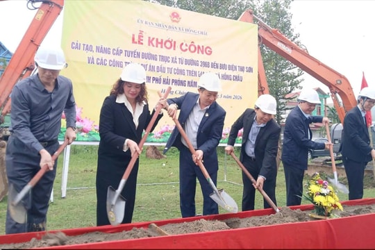 Xã Hồng Châu cải tạo đường trục xã 18 tỷ đồng