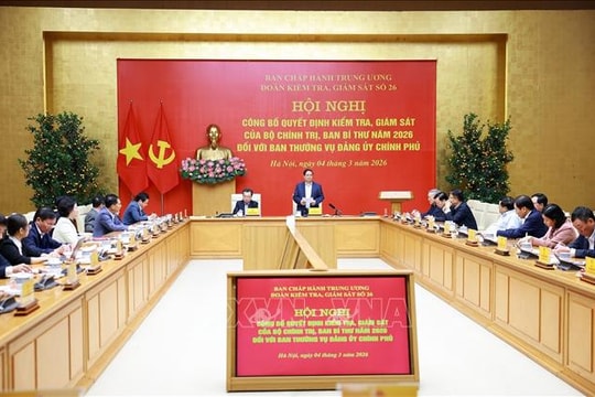 Công bố quyết định của Bộ Chính trị kiểm tra Ban Thường vụ Đảng ủy Chính phủ