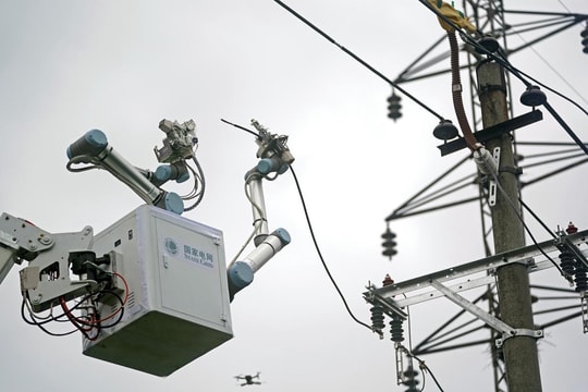 Robot lần đầu thay thợ điện sửa đường dây 10 kV