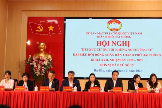 Ứng cử viên đại biểu HĐND thành phố Hải Phòng khoá XVII tiếp xúc cử tri tại đơn vị bầu cử số 15