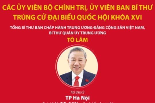 Các Ủy viên Bộ Chính trị, Ủy viên Ban Bí thư trúng cử đại biểu Quốc hội khóa XVI