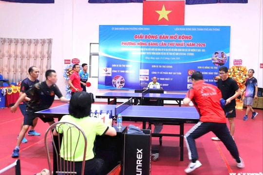 Gần 300 tay vợt tranh tài tại Giải bóng bàn mở rộng Hồng Bàng 2026