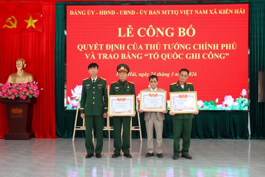 Truy tặng bằng 'Tổ quốc ghi công' đối với 3 liệt sĩ tại xã Kiến Hải