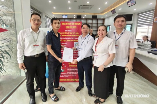 Phường Thủy Nguyên ra mắt mô hình trả kết quả thủ tục hành chính trong ngày