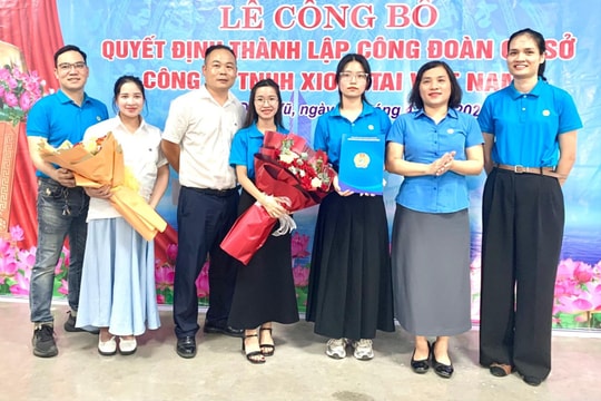 Thành lập Công đoàn cơ sở tại Công ty TNHH XiongTai Việt Nam