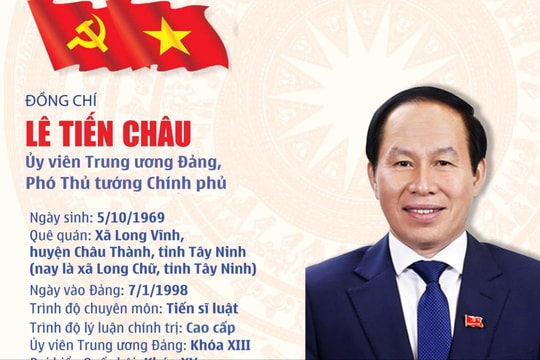 Đồng chí Lê Tiến Châu được bổ nhiệm Phó Thủ tướng Chính phủ