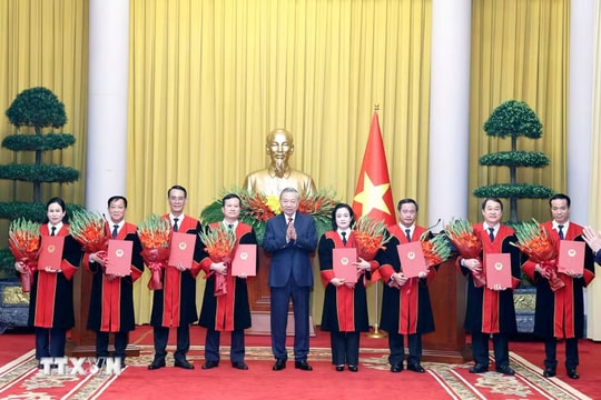 Tổng Bí thư, Chủ tịch nước Tô Lâm trao quyết định bổ nhiệm Thẩm phán Tòa án Nhân dân tối cao