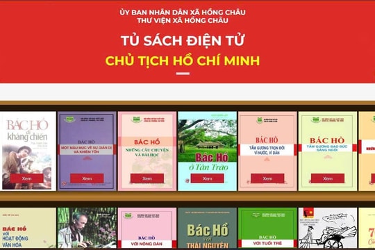 Xã Hồng Châu giới thiệu tủ sách điện tử về Chủ tịch Hồ Chí Minh
