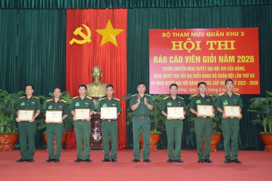 37 thí sinh Bộ Tham mưu Quân khu 3 tham gia Hội thi báo cáo viên giỏi năm 2026