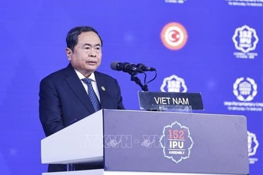 Chủ tịch Quốc hội Trần Thanh Mẫn phát biểu tại Phiên thảo luận chung Đại hội đồng IPU-152