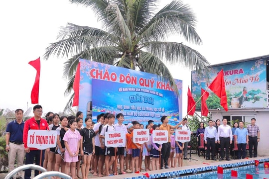 Sôi nổi giải bơi học sinh phường Nam Đồ Sơn