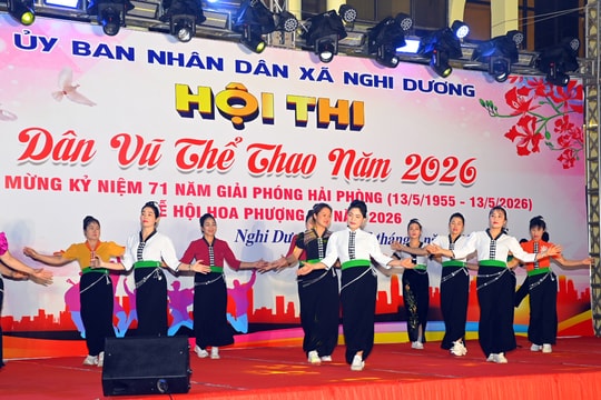 Sôi nổi Hội thi dân vũ thể thao xã Nghi Dương