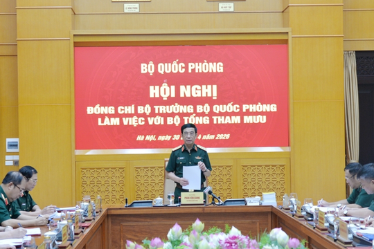 Đại tướng Phan Văn Giang làm việc về kế hoạch 'Vòm phòng không bền vững'