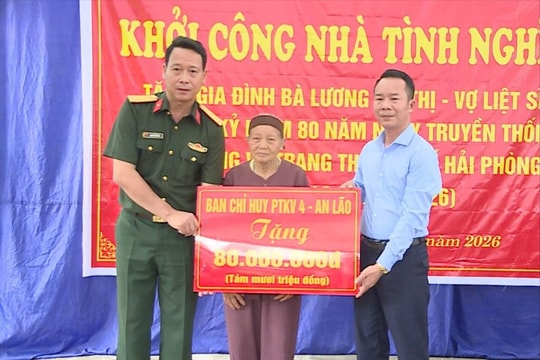 Xây nhà mới cho vợ liệt sĩ ở xã Nguyên Giáp