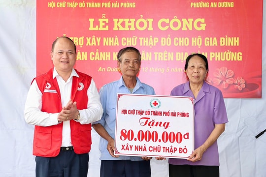 Hỗ trợ xây nhà 'Chữ thập đỏ' tại phường An Dương