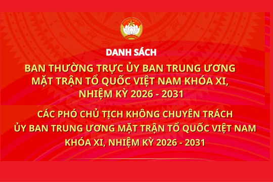 Ban Thường trực và các Phó Chủ tịch không chuyên trách Ủy ban Trung ương MTTQ Việt Nam khóa XI