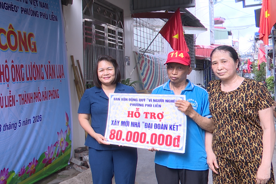 Phường Phù Liễn hỗ trợ xây 4 nhà ‘Đại đoàn kết’ cho hộ cận nghèo