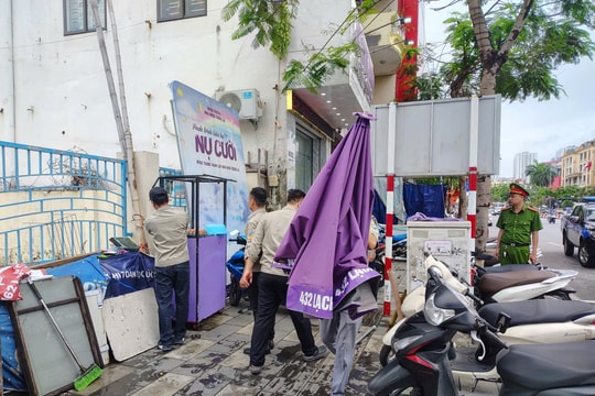 Phường Gia Viên phạt nguội việc lấn chiếm vỉa hè