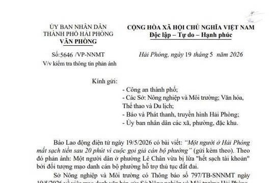 Kiểm tra thông tin ‘một người mất sạch tiền sau 20 phút vì cuộc gọi giả cán bộ phường’
