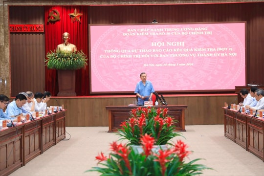 Thông qua dự thảo Báo cáo kết quả kiểm tra, giám sát (đợt 2) đối với Ban Thường vụ Thành ủy Hà Nội