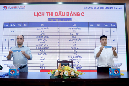 Bốc thăm xếp lịch thi đấu vòng loại Giải bóng đá vô địch U17 quốc gia 2026