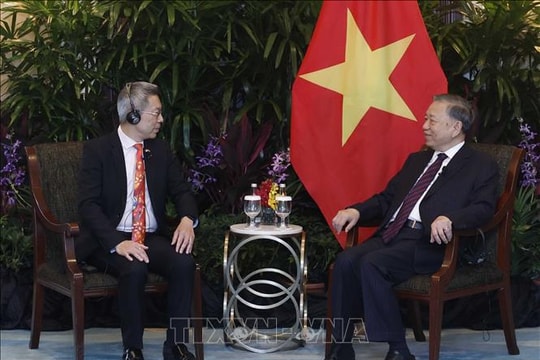 Tổng Bí thư, Chủ tịch nước Tô Lâm tiếp lãnh đạo các doanh nghiệp và tổ chức tài chính lớn của Singapore