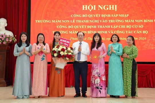 Phường Lê Thanh Nghị sáp nhập Trường Mầm non Lê Thanh Nghị và Trường Mầm non Bình Minh