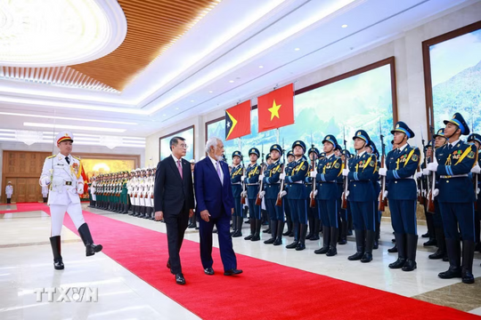 Thủ tướng Lê Minh Hưng chủ trì Lễ đón chính thức Thủ tướng Timor-Leste