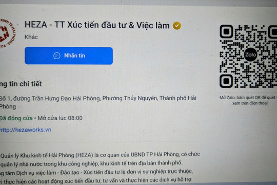 Triển khai kênh Zalo hỗ trợ kết nối việc làm tại các khu công nghiệp