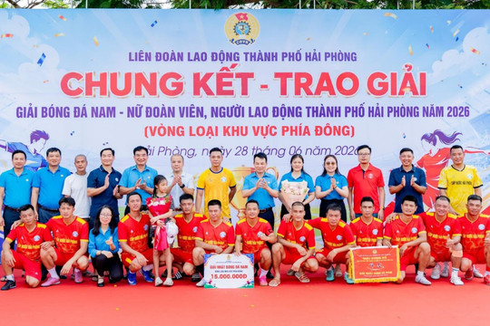 Bế mạc Giải bóng đá công nhân, lao động phía đông Hải Phòng