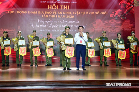 Phường Lê Chân đoạt giải A Hội thi lực lượng tham gia bảo vệ an ninh, trật tự ở cơ sở giỏi