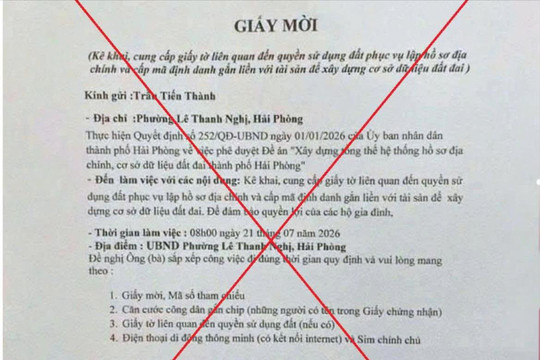 Cảnh báo giả mạo giấy mời liên quan đến đất đai để lừa đảo