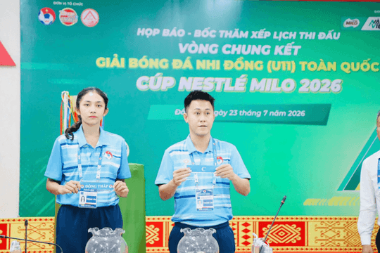 Bốc thăm và xếp lịch thi đấu vòng chung kết Giải bóng đá Nhi đồng Toàn quốc Cúp Nestlé MILO 2026