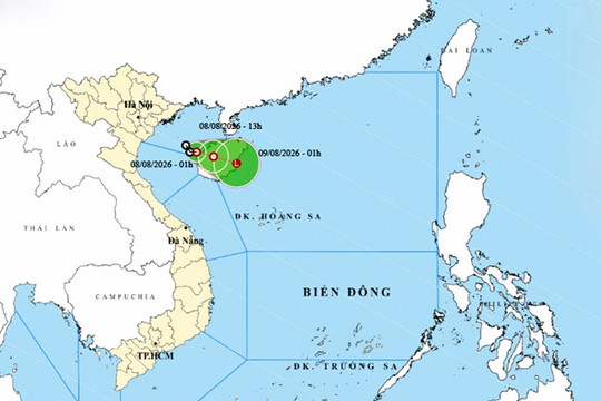 Áp thấp nhiệt đới trên Vịnh Bắc Bộ, vùng biển Hải Phòng có mưa dông