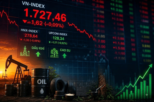 Dầu khí và cao su ngược dòng, VN-Index giảm nhẹ phiên đầu tuần