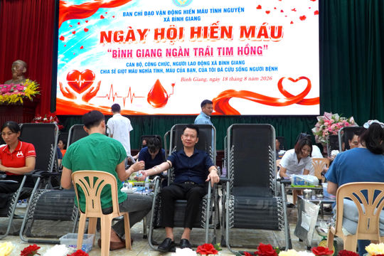 Ngày hội hiến máu tình nguyện xã Bình Giang thu về 184 đơn vị máu