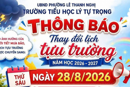 Nhiều trường học ở Hải Phòng hoãn lịch tựu trường do mưa bão