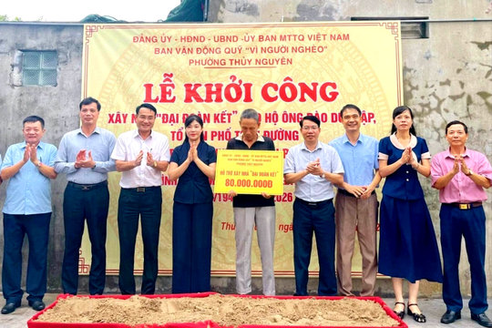 Thủy Nguyên khởi công nhà 'Đại đoàn kết' tặng hộ cận nghèo