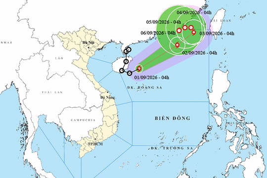 Áp thấp nhiệt đới đã mạnh lên thành bão - cơn bão số 5 của năm 2026