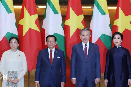 Tổng Bí thư, Chủ tịch nước Tô Lâm chủ trì Lễ đón chính thức Tổng thống Myanmar thăm chính thức Việt Nam
