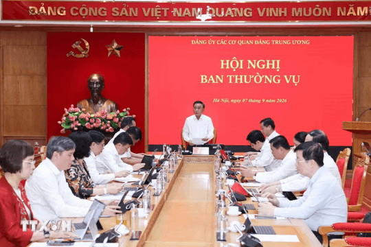 Thường trực Ban Bí thư chủ trì Hội nghị Ban Thường vụ Đảng ủy các cơ quan Đảng Trung ương