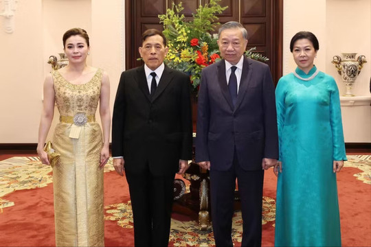 Tổng Bí thư, Chủ tịch nước Tô Lâm chủ trì chiêu đãi Nhà vua Vương quốc Thái Lan và Hoàng hậu