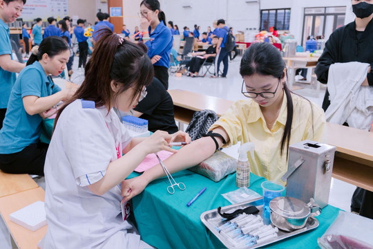 Nearly 700 people register to donate blood at Hai Phong University