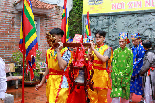 Sacred water procession at Do Son Buffalo Fighting Festival