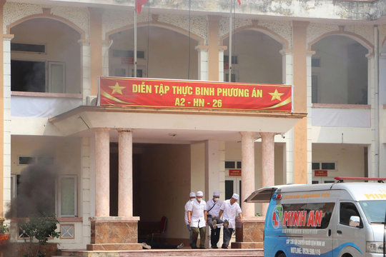 Xã Hà Nam diễn tập xử lý tình huống kích động, gây rối