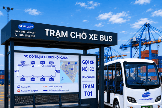Cảng Nam Đình Vũ vận hành xe bus điện nội cảng