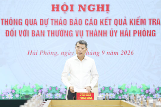 Thủ tướng Chính phủ Lê Minh Hưng chủ trì làm việc với Ban Thường vụ Thành ủy Hải Phòng