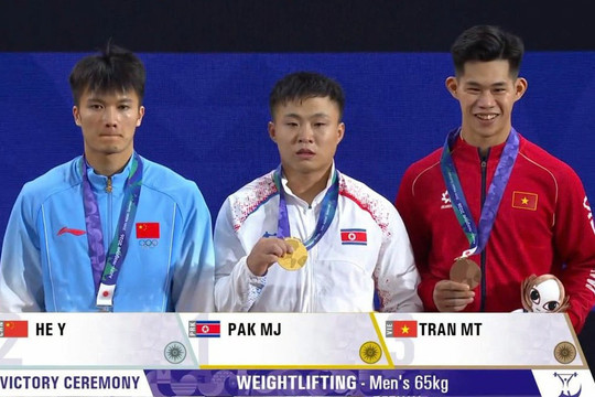 Trần Minh Trí giành huy chương đồng cử tạ tại ASIAD 2026