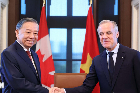 Tổng Bí thư, Chủ tịch nước Tô Lâm hội đàm với Thủ tướng Canada Mark Carney