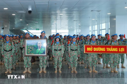 Đội Công binh số 5 mang sắc xanh Việt Nam tới phái bộ gìn giữ hòa bình